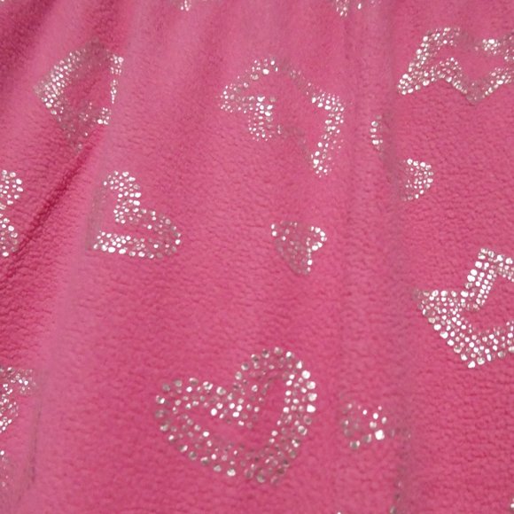 GEORGE, large (14/16) pink fleece pants, silver heart print, GUC - Picture 7 of 15